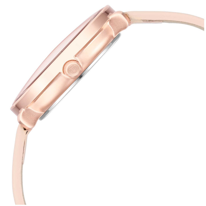 Titan Workwear Rose Gold Dial Red Leather Strap Watch 2651WL03