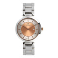 Titan Workwear Women’s Contemporary Watch - Quartz, Water Resistant, Stainless Steel Strap – Silver Band and Gold Dial