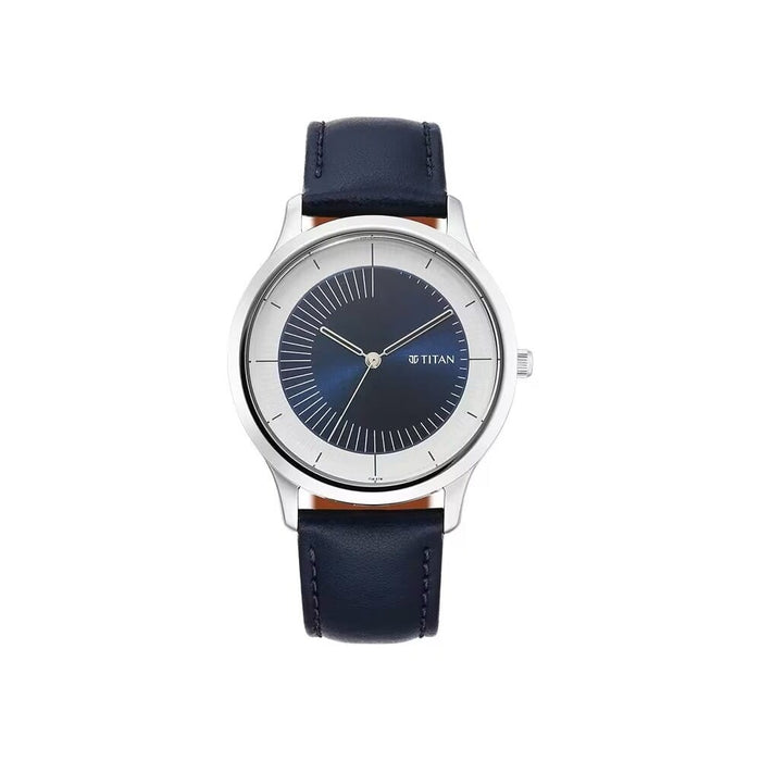 Titan Yin & Yang Blue Dial Analog Leather Strap Watch for Men 1825SL04