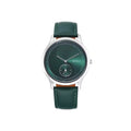 Titan Yin & Yang Green Dial Analog Leather Strap Watch for Men 1825SL05