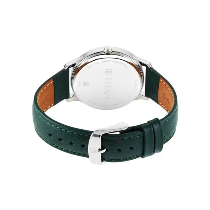 Titan Yin & Yang Green Dial Analog Leather Strap Watch for Men 1825SL05