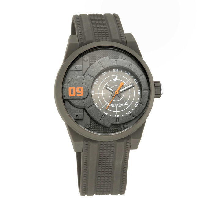 Trendies Dark Grey Dial Silicone Strap Watch