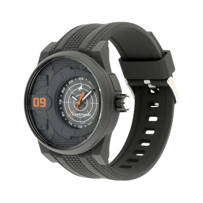 Trendies Dark Grey Dial Silicone Strap Watch