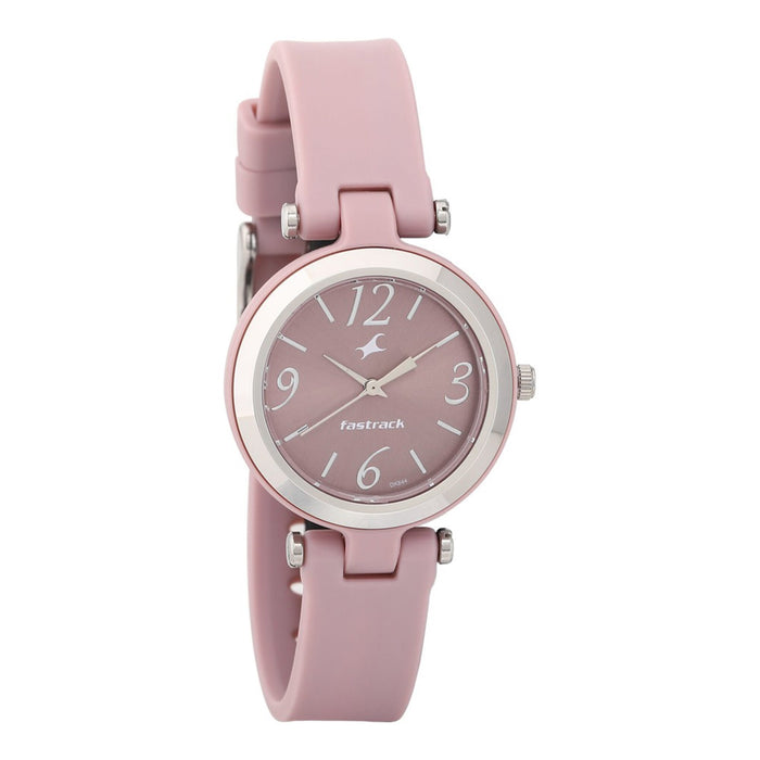 Trendies Pink Dial Silicone Strap Watch