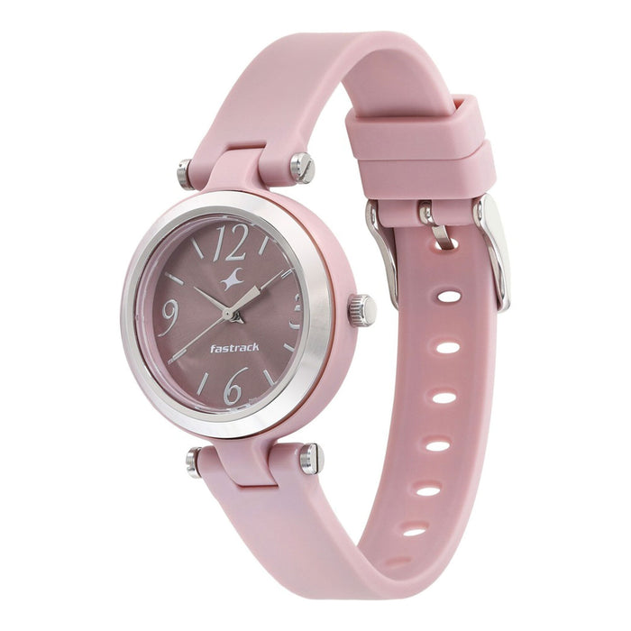 Trendies Pink Dial Silicone Strap Watch