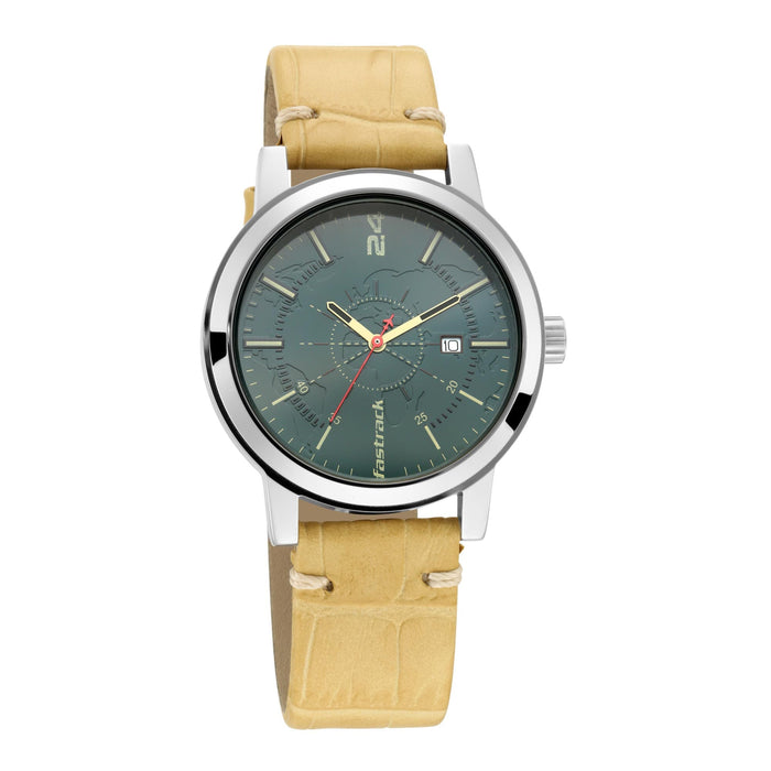 Tripster Dark Green Dial Leather Strap Watch