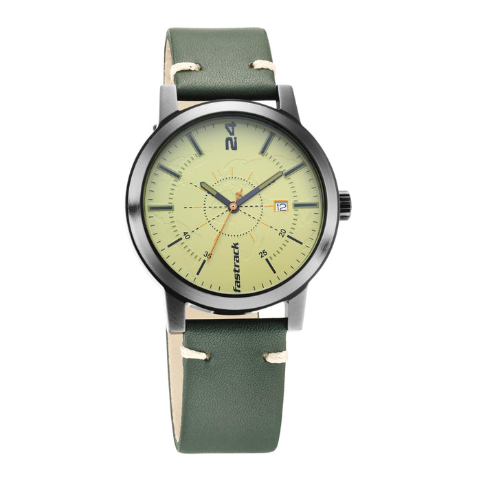 Tripster Light Green Dial Leather Strap Watch