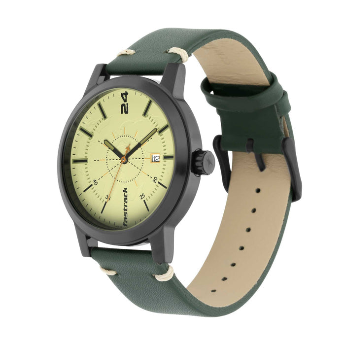Tripster Light Green Dial Leather Strap Watch