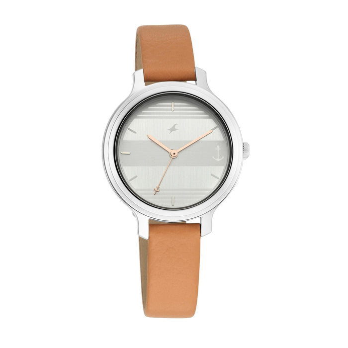Tripster White and Grey Dial Leather Strap Watch