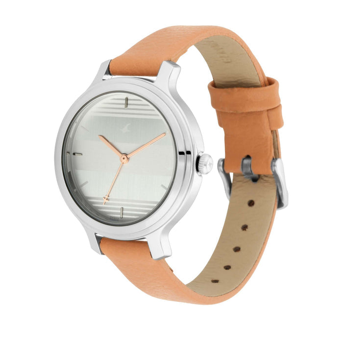 Tripster White and Grey Dial Leather Strap Watch