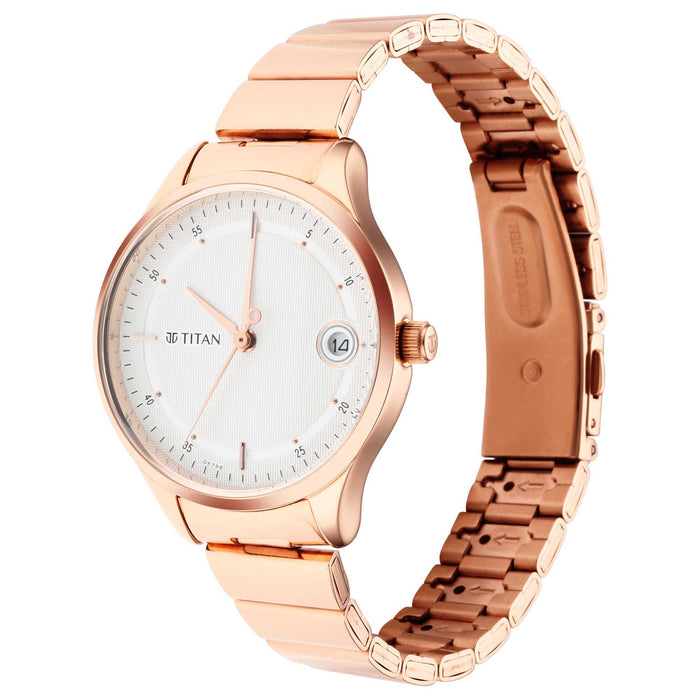 Workwear Silver Dial Rose Gold Stainless Steel Strap Watch 2649WM01