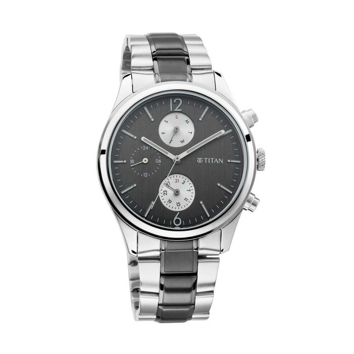 Workwear Watch with Anthracite Dial & Metal Strap