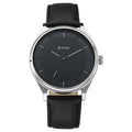 Workwear Watch with Black Dial & Leather Strap