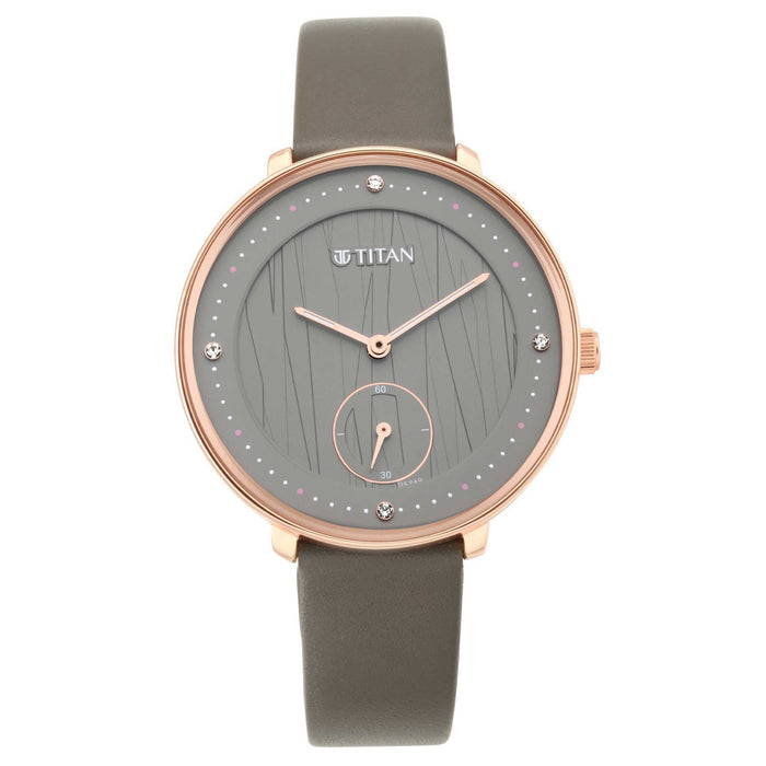 Workwear Watch with Black Dial & Leather Strap