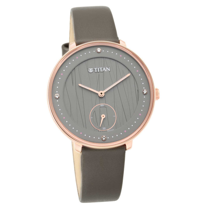 Workwear Watch with Black Dial & Leather Strap