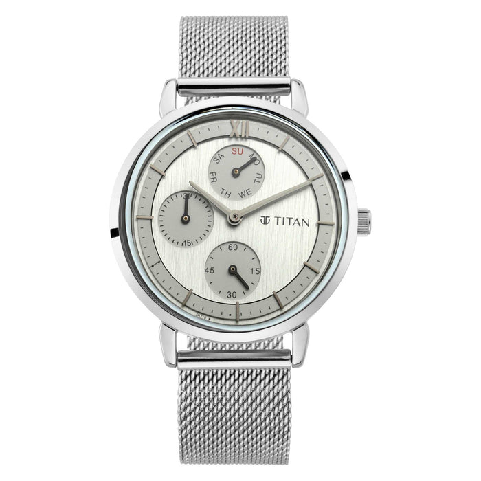Workwear Watch with Blue Dial Metal Strap