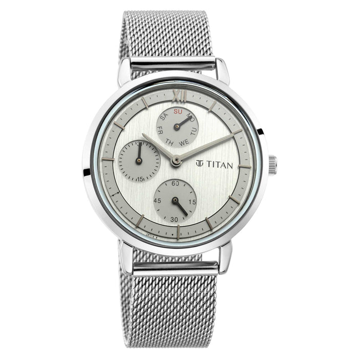 Workwear Watch with Blue Dial Metal Strap