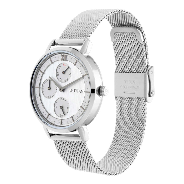 Workwear Watch with Blue Dial Metal Strap