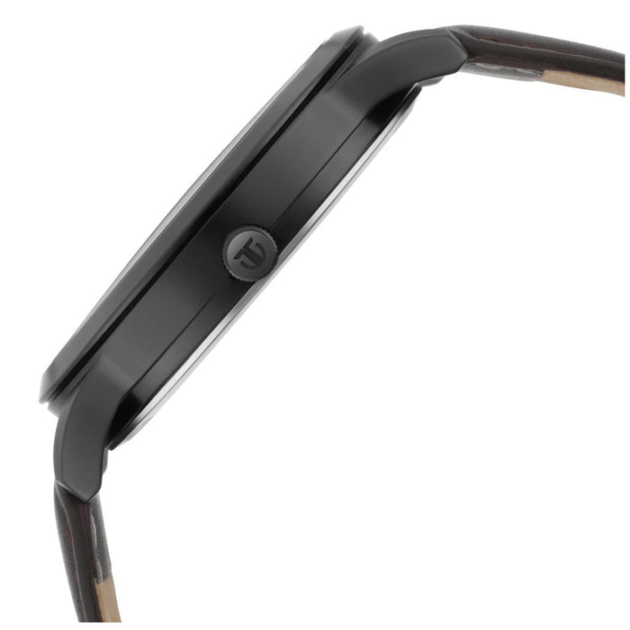 Workwear Watch with Golden Dial & Leather Strap
