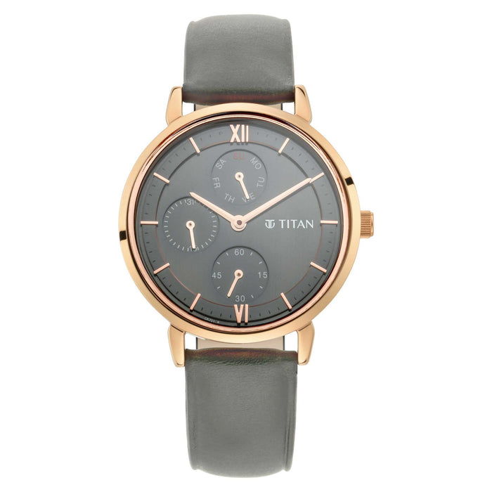 Workwear Watch with Grey Dial Leather Strap 2652WL02