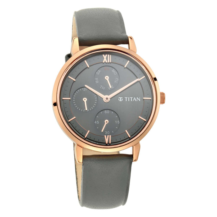 Workwear Watch with Grey Dial Leather Strap 2652WL02