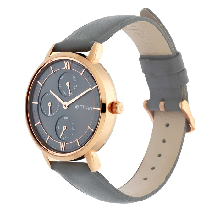 Workwear Watch with Grey Dial Leather Strap 2652WL02