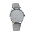 Workwear Watch with Grey Dial & Leather Strap