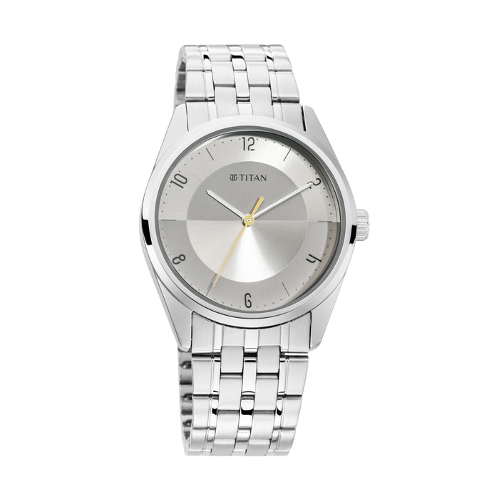 Workwear Watch with Grey Dial & Metal Strap